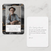 Carte De Visite Mémorial Black Gold Pierre Photo Funérailles Garde (Devant / Derrière)