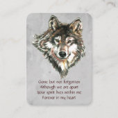 Carte De Visite Mémorial de saké de poche pour les fans de loups (Devant)