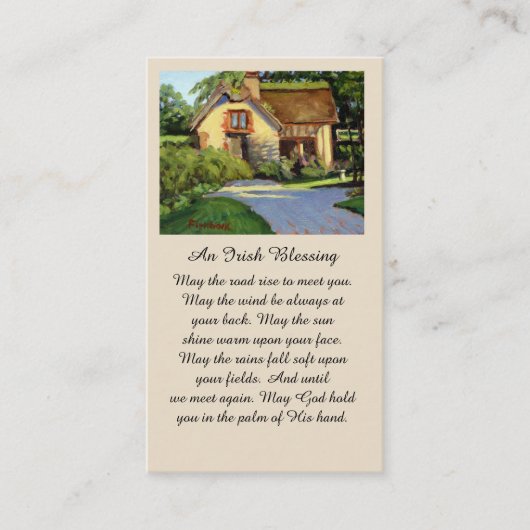 Carte De Visite Memorial Funeral Irish Blessing Prayer Card (Devant)