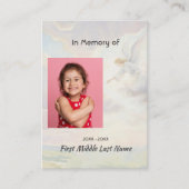 Carte De Visite Memorial Keepsake Angel Reaching  (Devant)