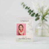 Carte De Visite Memorial Keepsake Angel Reaching  (Debout devant)