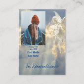 Carte De Visite Memorial Keepsaké Angel Sky Nuages (Devant)