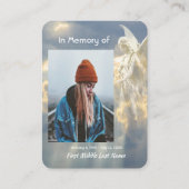 Carte De Visite Memorial Keepsaké Angel Sky Nuages (Devant)