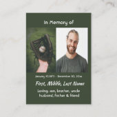 Carte De Visite Memorial Keepsake Baseball Game Player (Devant)