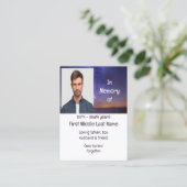 Carte De Visite Memorial Keepsaké belle étoile nuit (Debout devant)