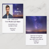 Carte De Visite Memorial Keepsaké belle étoile nuit (Devant / Derrière)