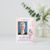 Carte De Visite Memorial Keepsake  Bluebird Garden  (Debout devant)