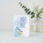 Carte De Visite Memorial Keepsake  Bluebird Garden Bird  (Debout devant)