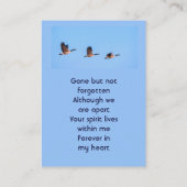 Carte De Visite  Memorial Keepsake  Canada Goose Outdoors (Dos)