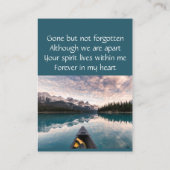 Carte De Visite Memorial Keepsaké Canoeing (Dos)
