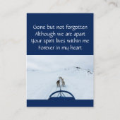 Carte De Visite Memorial Keepsaké Chien Équipe de traîneau Sport d (Dos)