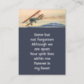 Carte De Visite Memorial Keepsake  Clouds Biplane Sky (Dos)