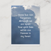 Carte De Visite Memorial Keepsake Clouds Sky Heavenly (Dos)