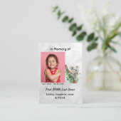 Carte De Visite Memorial Keepsake Cute Koala Children (Debout devant)