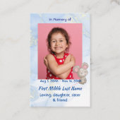Carte De Visite Memorial Keepsake Cute Little Mouse Children (Devant)