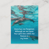 Carte De Visite Memorial  Keepsake Dolphins Underwater Ocean (Dos)