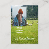 Carte De Visite Mémorial Keepsaké ferme Sheep (Devant)