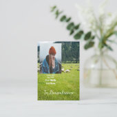 Carte De Visite Mémorial Keepsaké ferme Sheep (Debout devant)