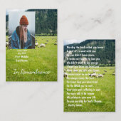 Carte De Visite Mémorial Keepsaké ferme Sheep (Devant / Derrière)