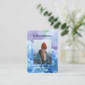 Carte De Visite Memorial Keepsaké Hydrangea Garden Flowers (Debout devant)