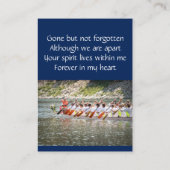 Carte De Visite Memorial Keepsaké Kayak Kayaker (Dos)