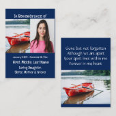 Carte De Visite Memorial Keepsaké Kayak Kayaker (Devant / Derrière)