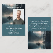 Carte De Visite Memorial Keepsaké Lake Boat Canoe Wilderness (Devant / Derrière)