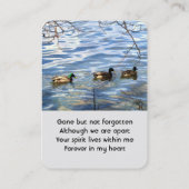 Carte De Visite Memorial Keepsake Lake Ducks Birds (Dos)