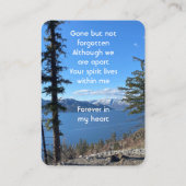 Carte De Visite Memorial Keepsake Lake  Forest Trees (Dos)
