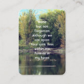 Carte De Visite Memorial Keepsaké Lake Pond Park Canards (Devant)