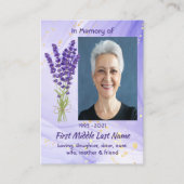 Carte De Visite Memorial Keepsake Lavender Garden Flower (Devant)