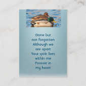 Carte De Visite Memorial Keepsake Mallard Ducks Bird (Dos)