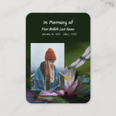 Carte De Visite Memorial Keepsaké Memorial Dragonfly Lotus Flower (Devant)