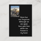 Carte De Visite Memorial Keepsake Motorcycle Chopper (Dos)