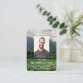 Carte De Visite Memorial Keepsake Mountain Lake Landscape  (Debout devant)