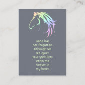 Carte De Visite  Memorial Keepsake Pastel Horse Art (Dos)
