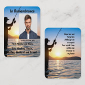 Carte De Visite Memorial Keepsaké pêcheur pêche poisson (Devant / Derrière)