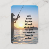 Carte De Visite Memorial Keepsaké pêcheur pêche poisson (Dos)