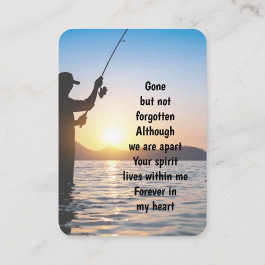 Carte De Visite Memorial Keepsaké pêcheur pêche poisson (Dos)