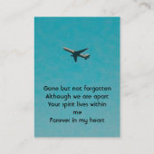 Carte De Visite  Memorial Keepsake Pilot Airplane Flying (Dos)