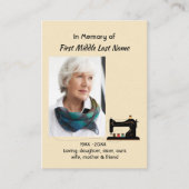 Carte De Visite Memorial Keepsake Seamstress  (Devant)