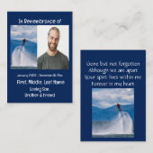 Carte De Visite Memorial Keepsaké Skateboard (Devant / Derrière)