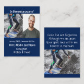 Carte De Visite Memorial Keepsaké Skateboard (Devant / Derrière)