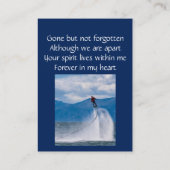 Carte De Visite Memorial Keepsaké Skateboard (Dos)