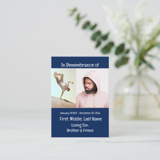 Carte De Visite Memorial Keepsaké Skateboard (Debout devant)