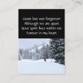 Carte De Visite Memorial Keepsaké Ski de fond (Dos)