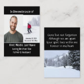 Carte De Visite Memorial Keepsaké Ski de fond (Devant / Derrière)