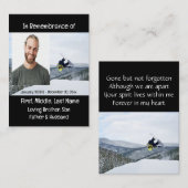 Carte De Visite Memorial Keepsaké Snow Boarding (Devant / Derrière)