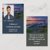 Carte De Visite Memorial Keepsaké Sunset Ocean Boat (Devant / Derrière)