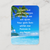 Carte De Visite Memorial Keepsake Tropical Beach Exotic (Devant)